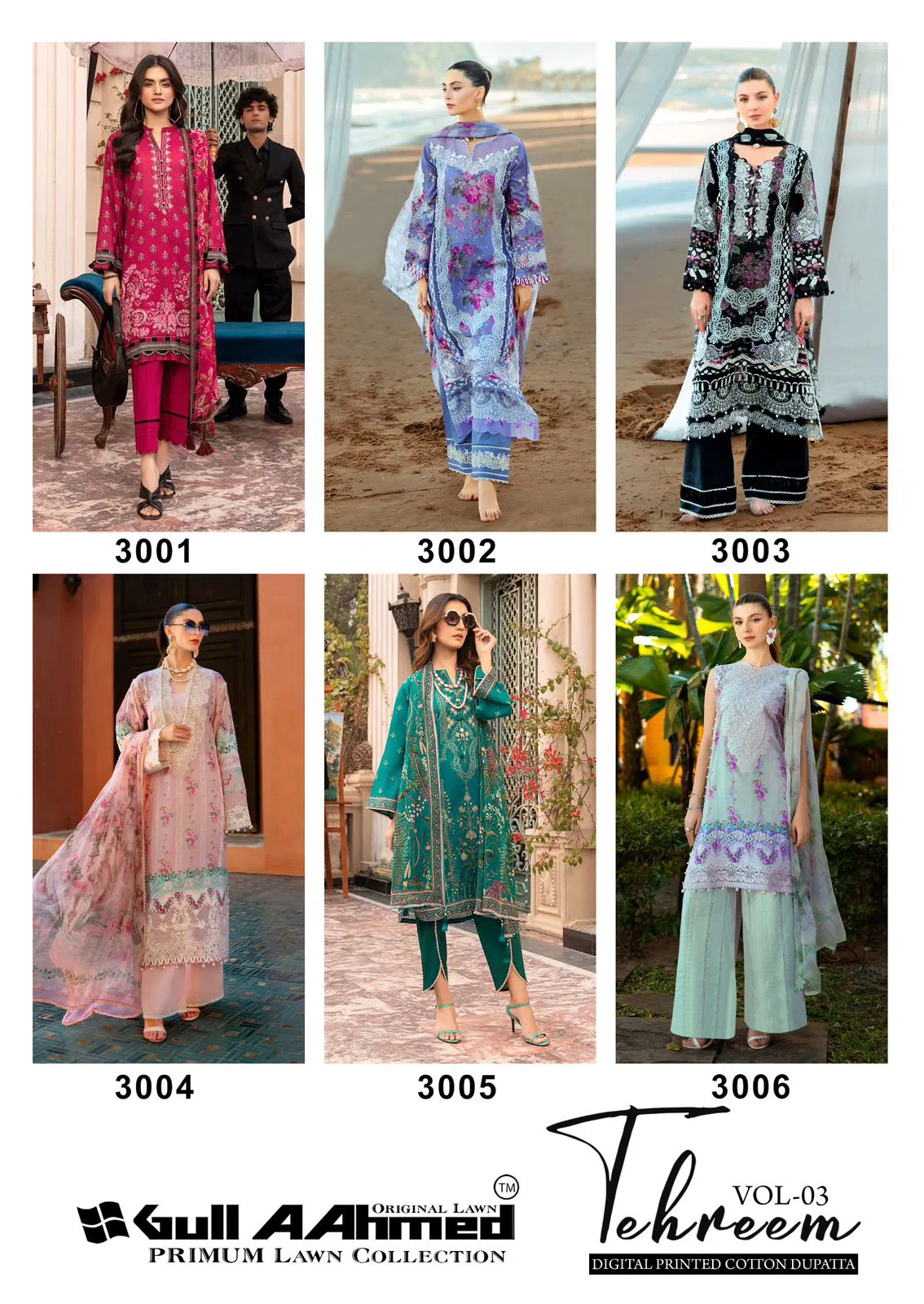 Tehreem Vol 3 By Gull A  Ahmed Lawn Cotton Surat Dress Material Wholesale Market